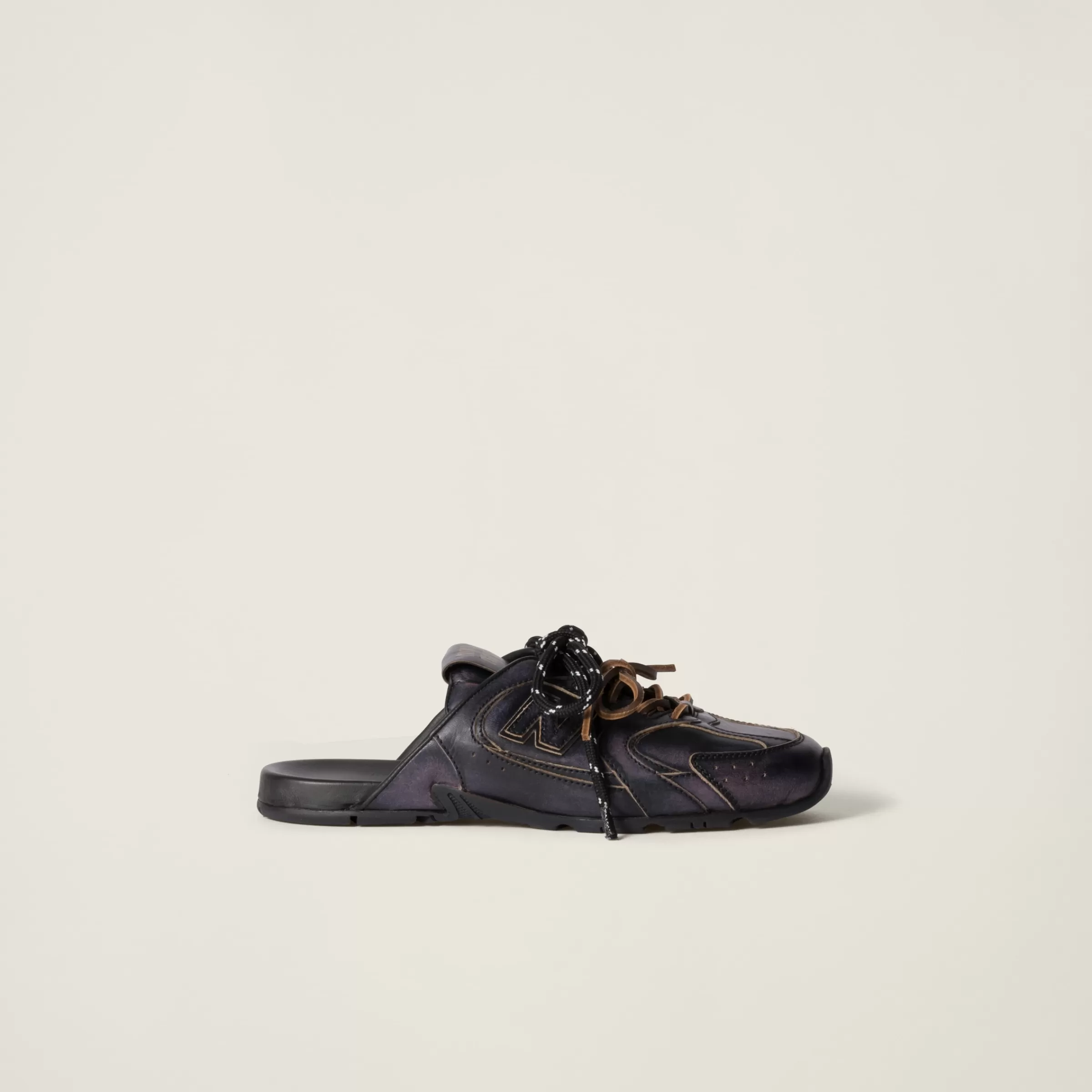 Miu Miu Sabot New Balance X 530 SL in vitello deco' Nero Shop
