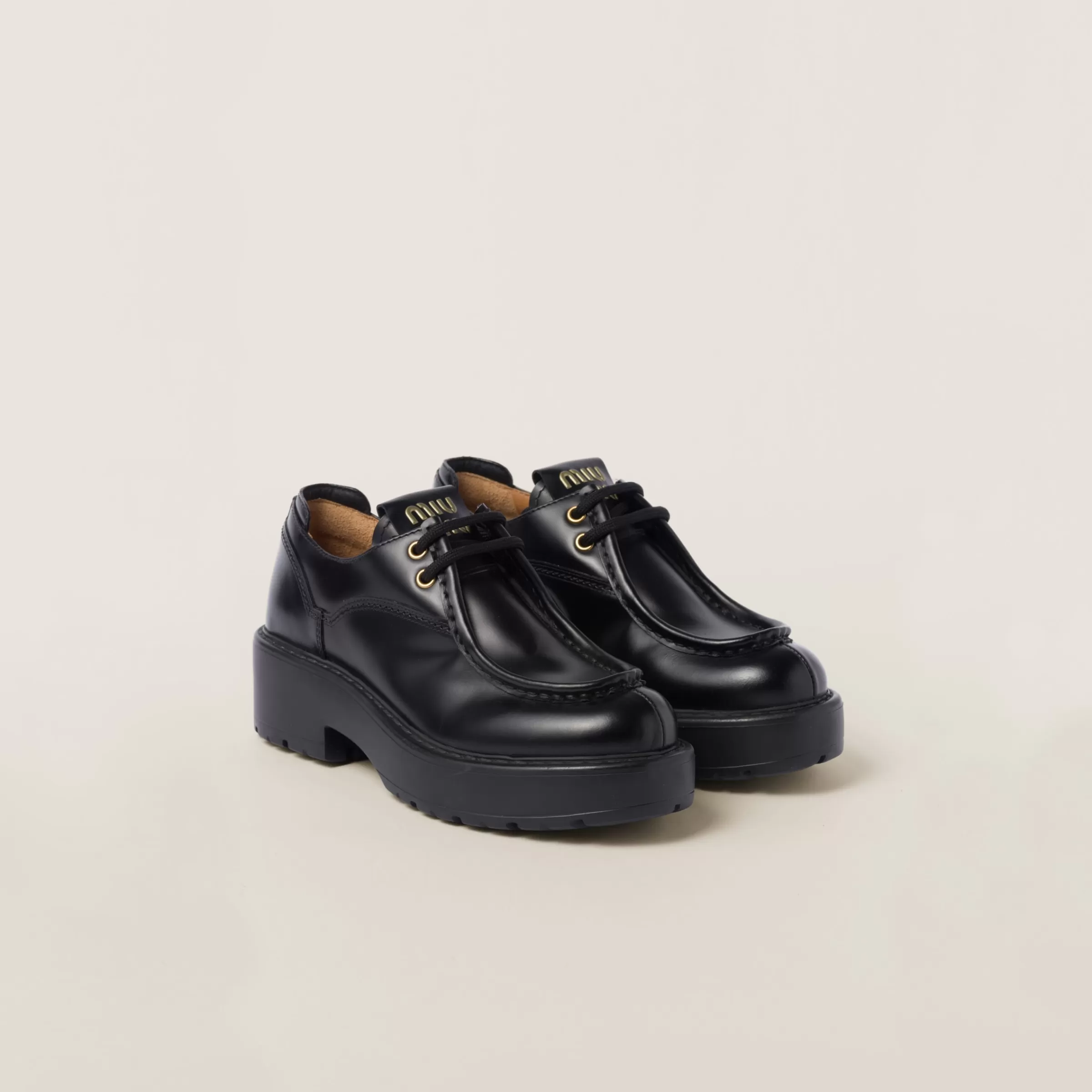 Miu Miu Scarpe stringate in pelle Nero Best