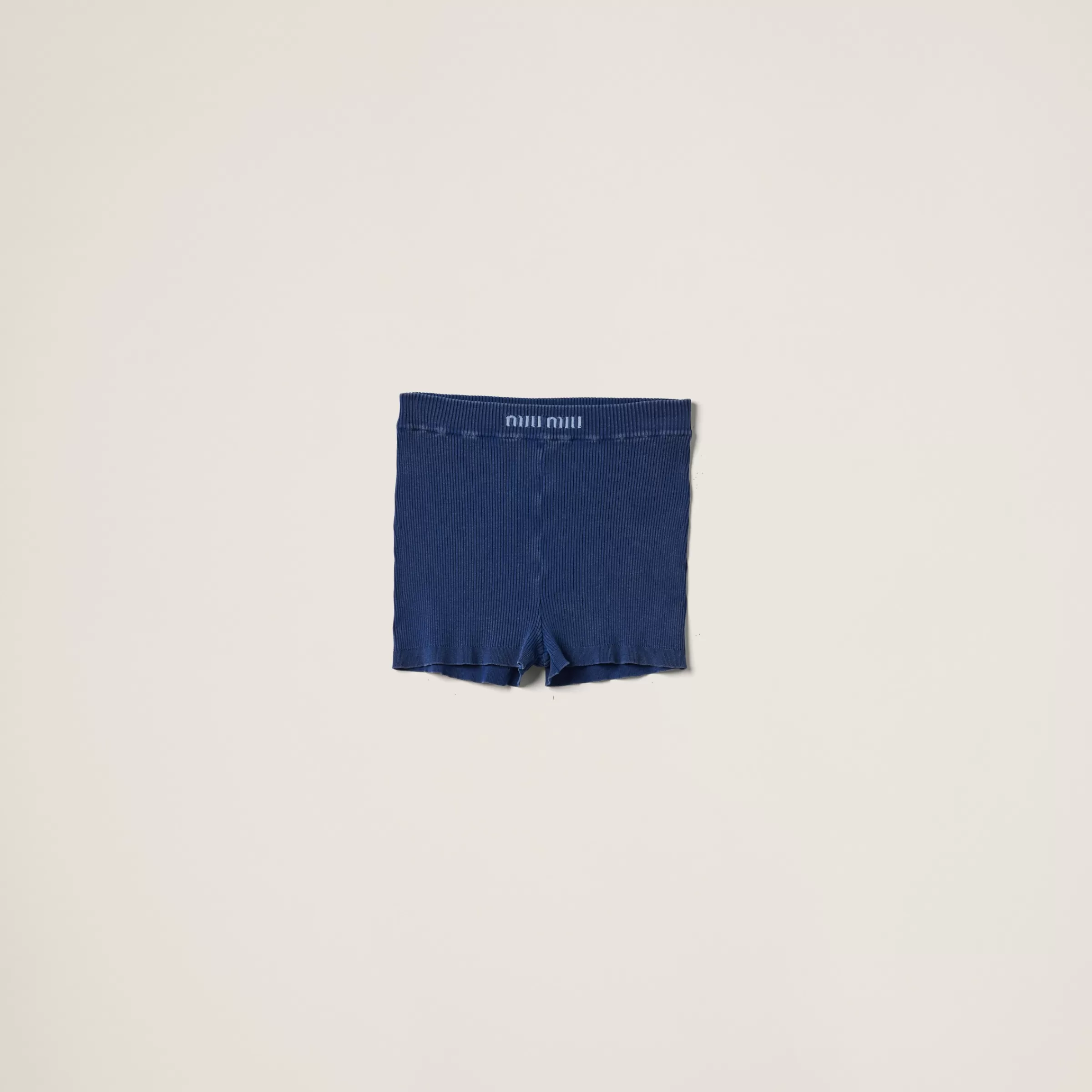 Miu Miu Shorts di cotone Blu Sale