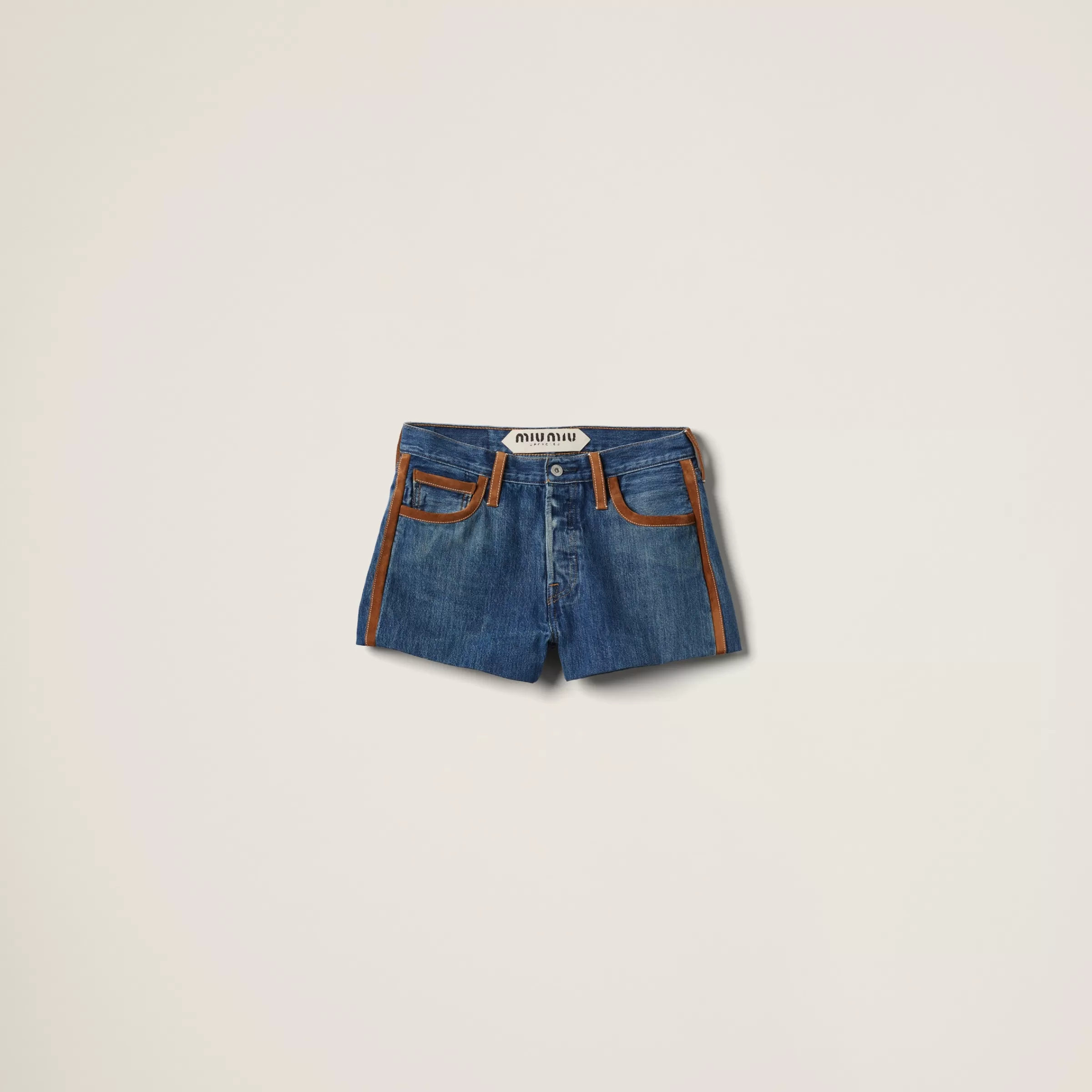 Miu Miu Shorts in denim Blu Outlet