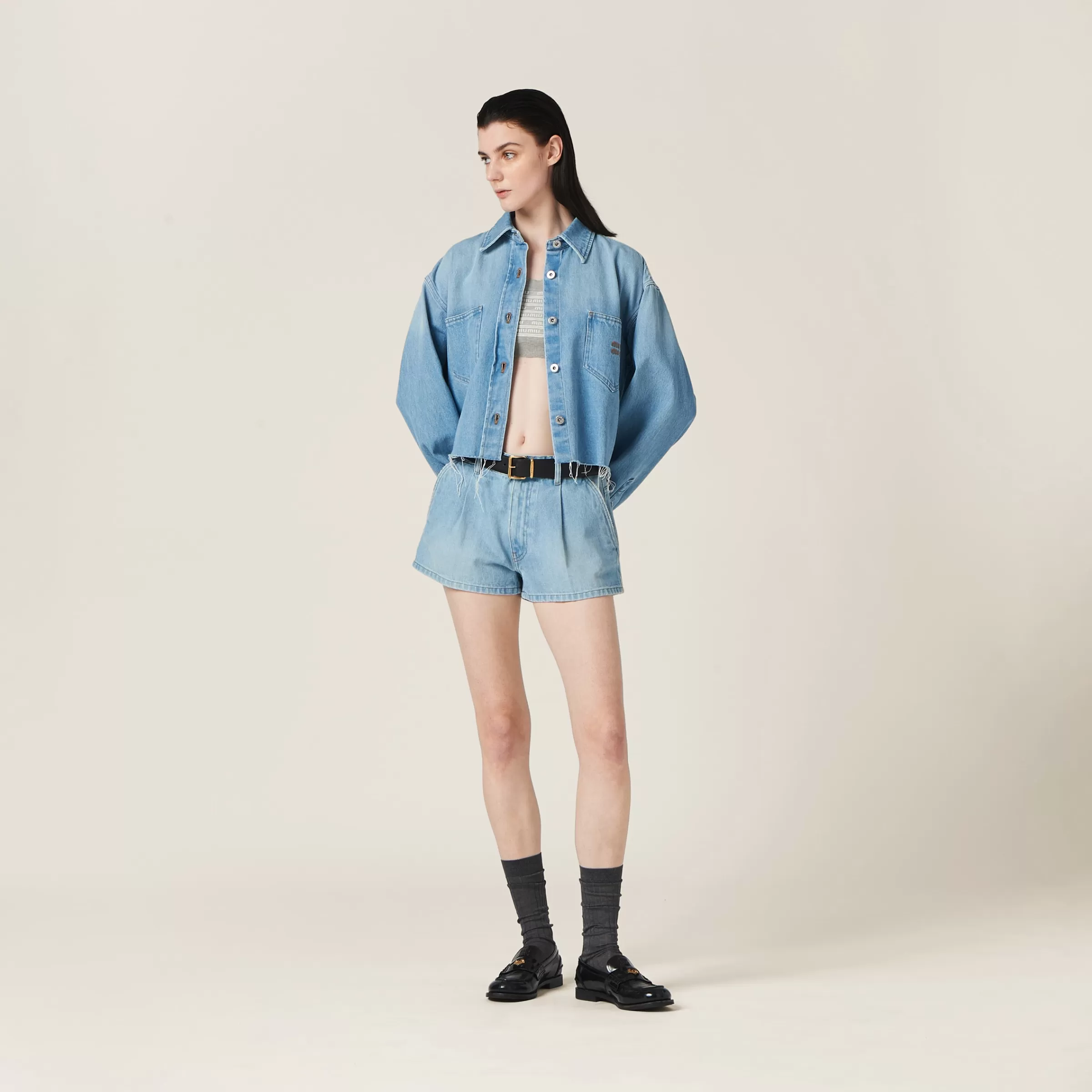 Miu Miu Shorts in denim AzzurroZaffiro Store