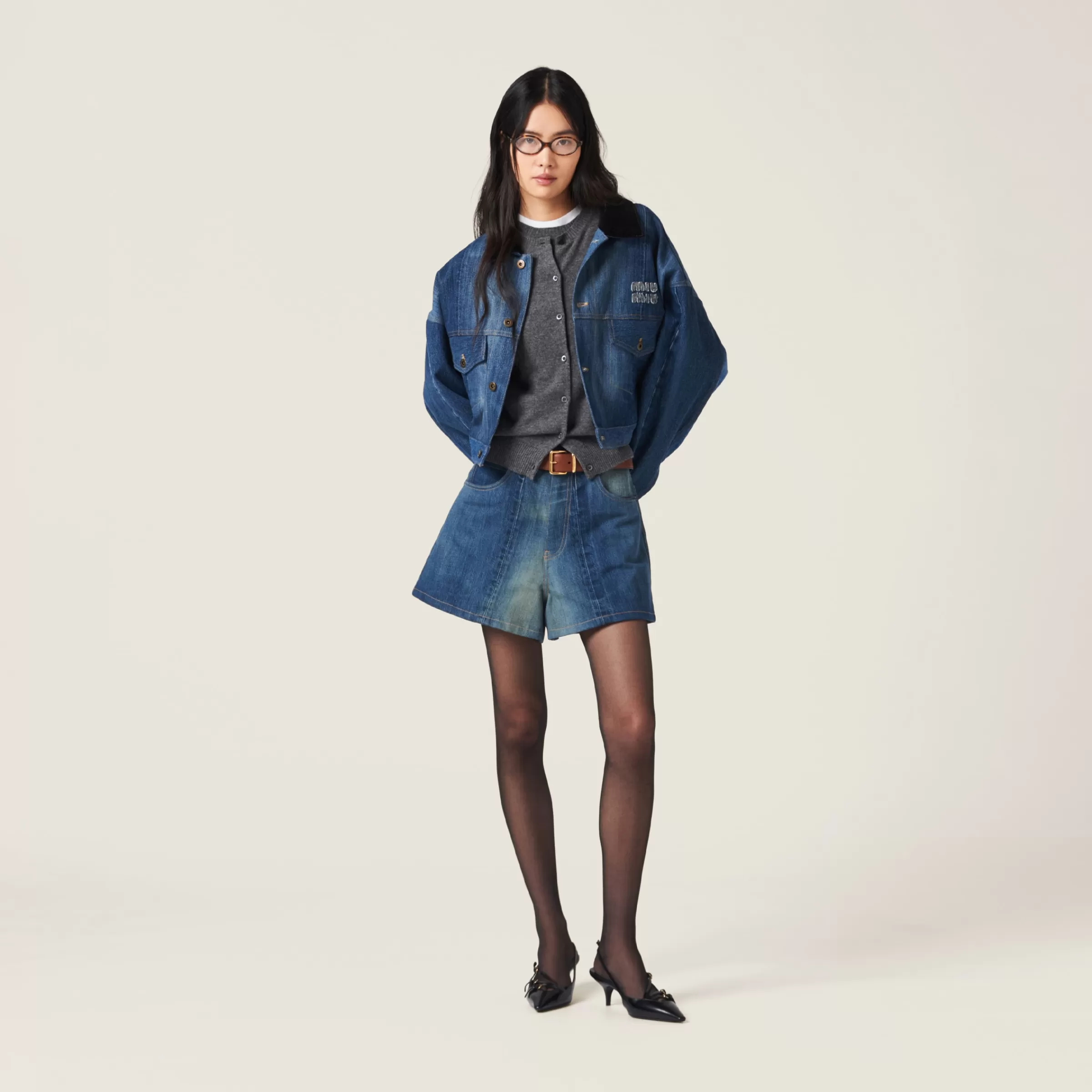 Miu Miu Shorts in denim Blu Shop