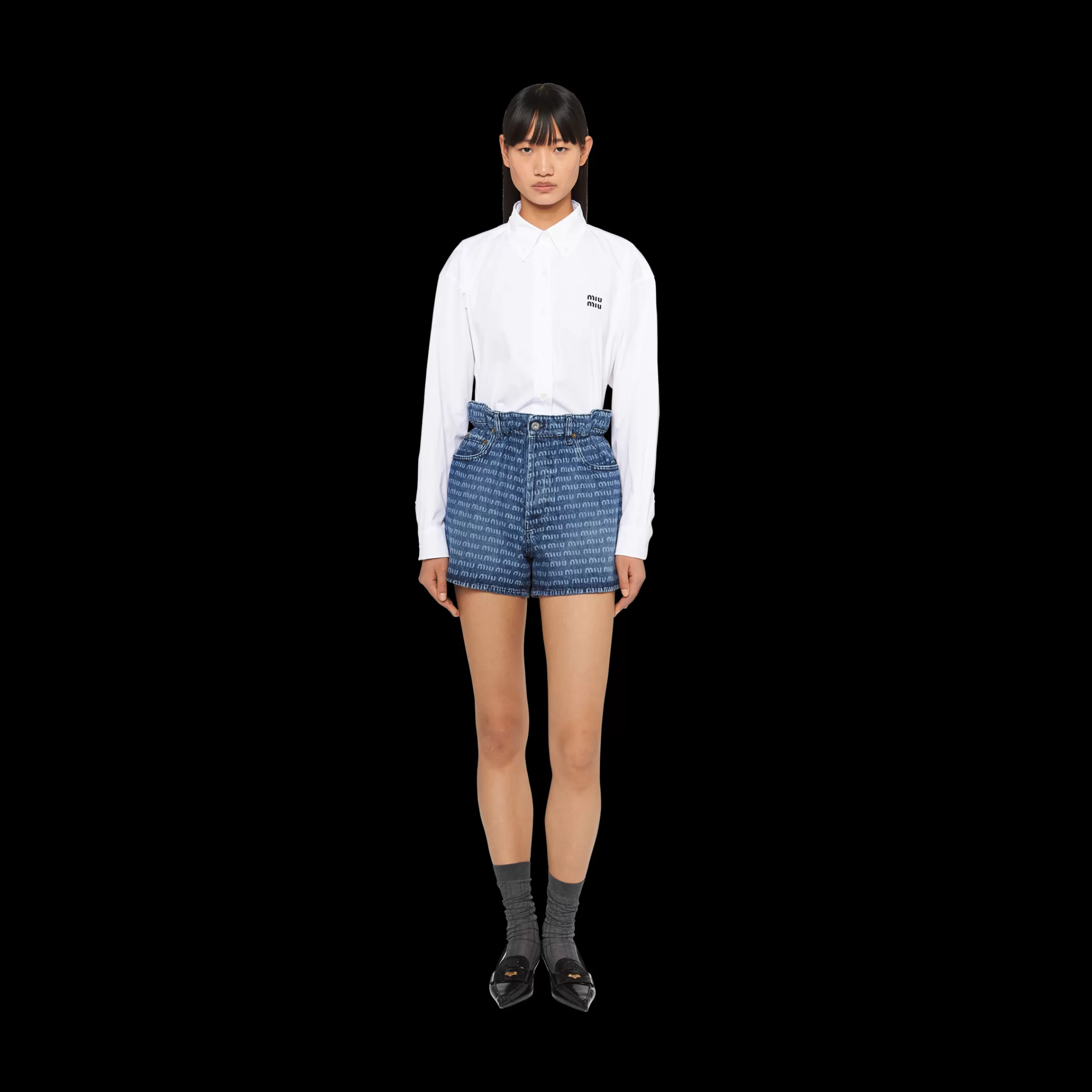 Miu Miu Shorts in denim Blu New