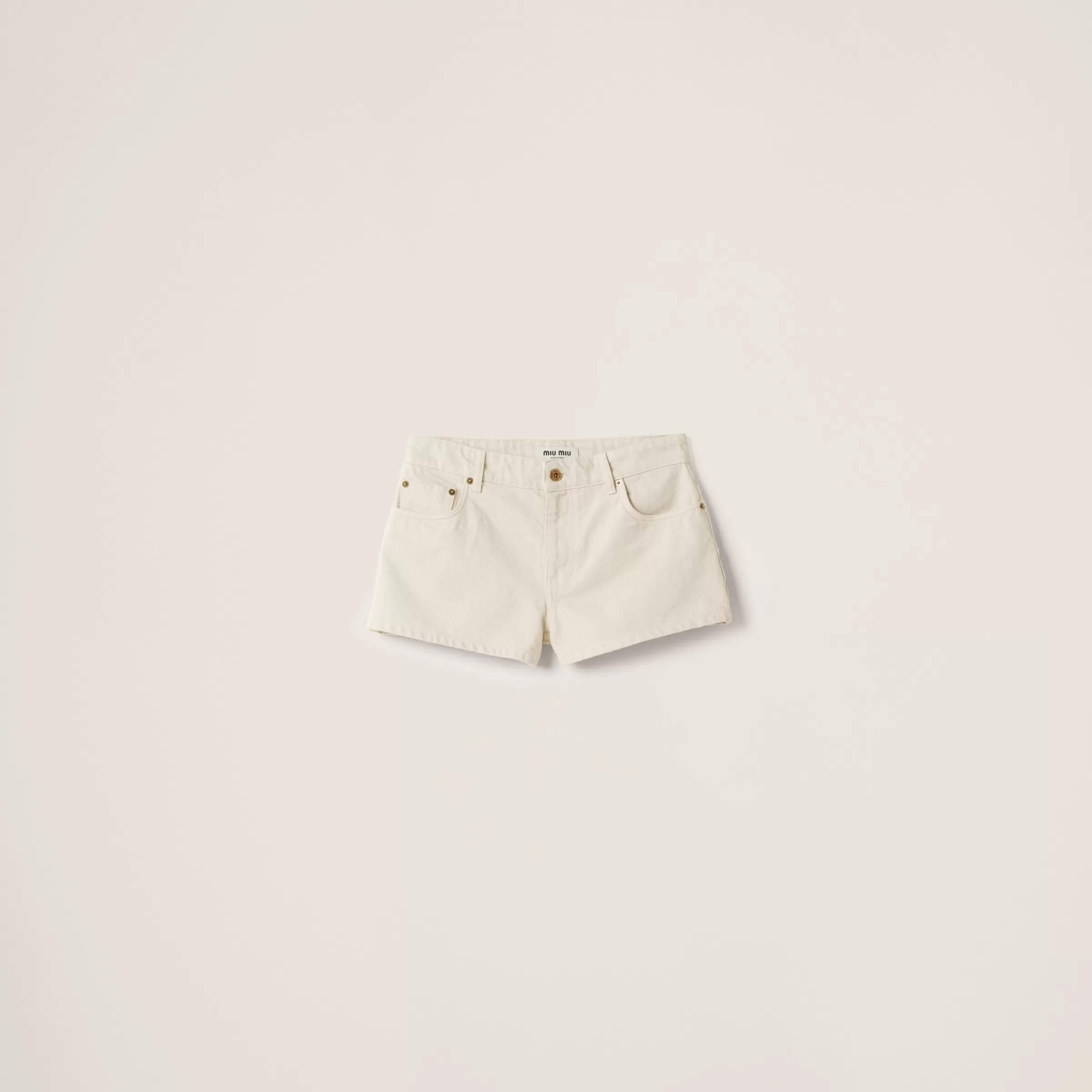 Miu Miu Shorts in denim Ecru Cheap