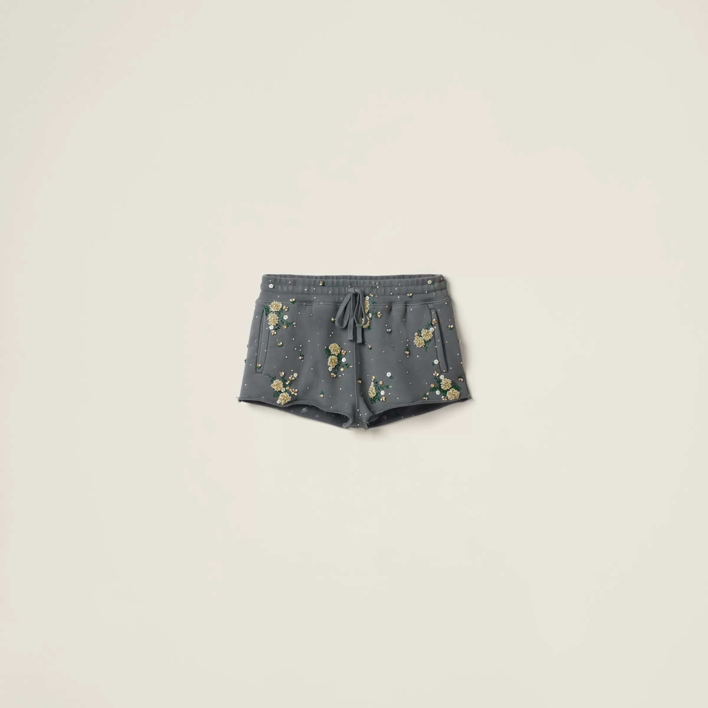 Miu Miu Shorts in felpa tinto capo con logo ricamato Ferro Shop