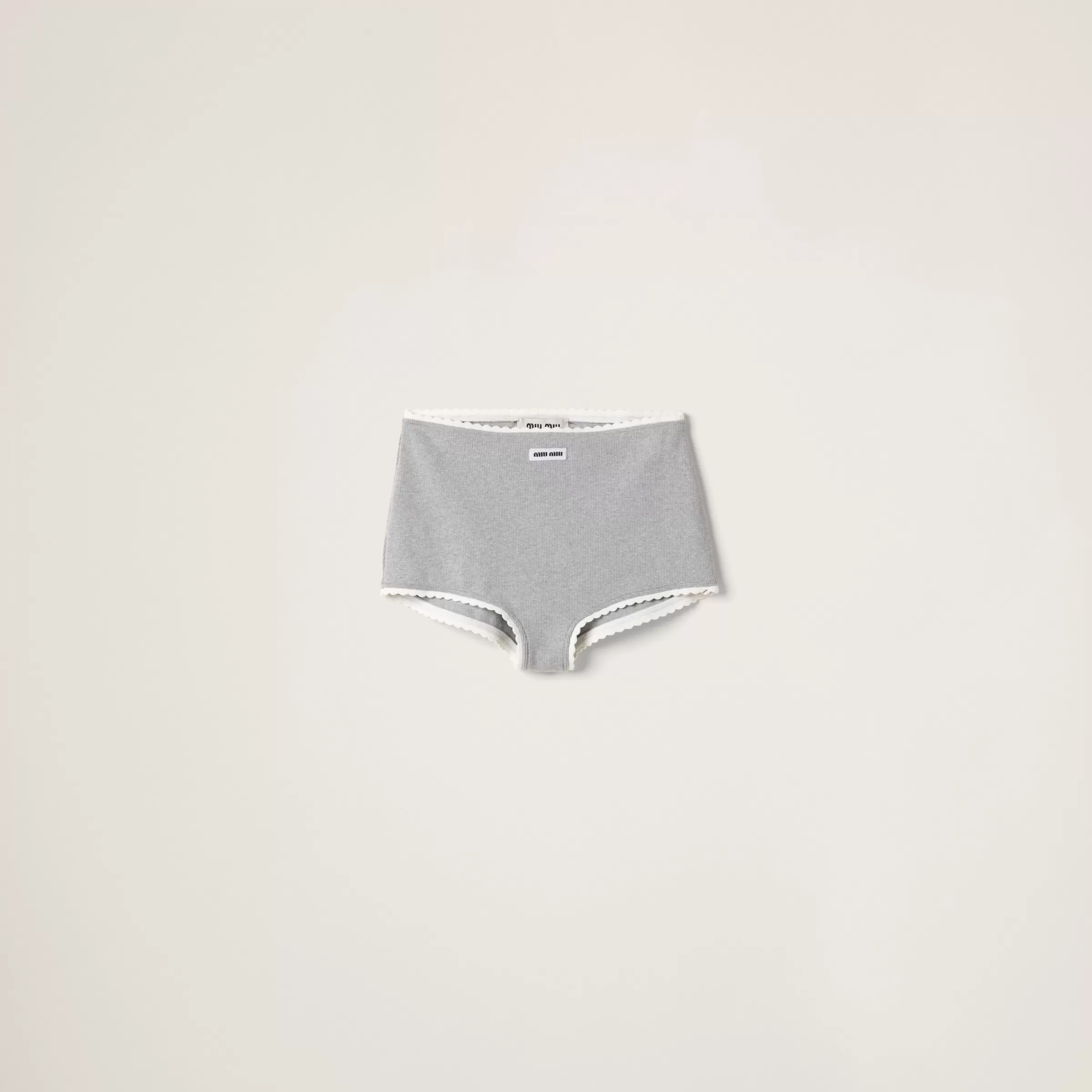 Miu Miu Slip a costina con logo Grigio Online