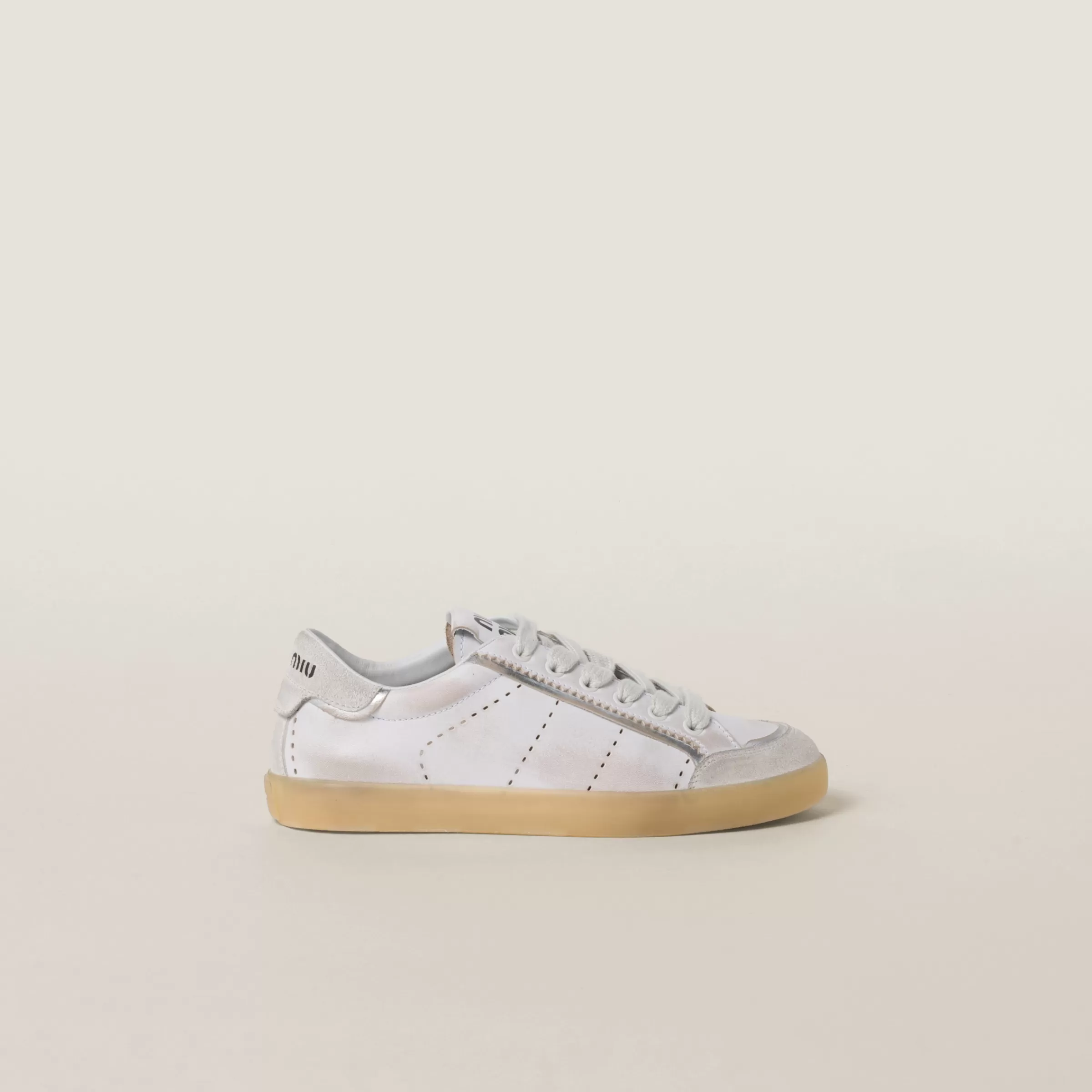 Miu Miu Sneakers in pelle decolorata Bianco New