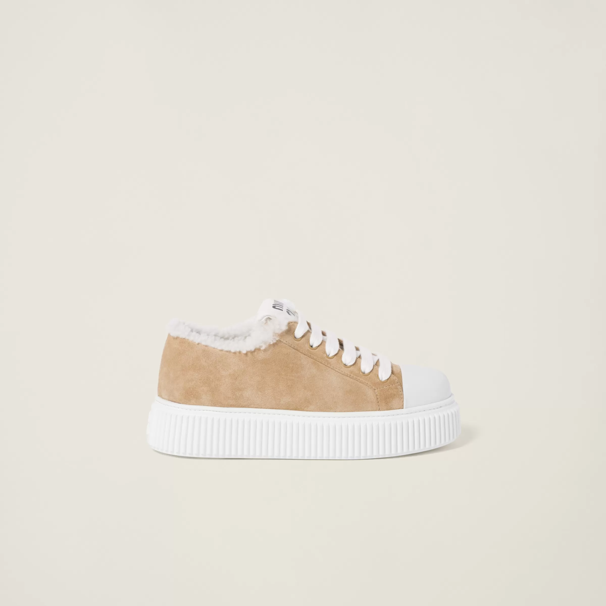 Miu Miu Sneakers in pelle scamosciata Ecru Online