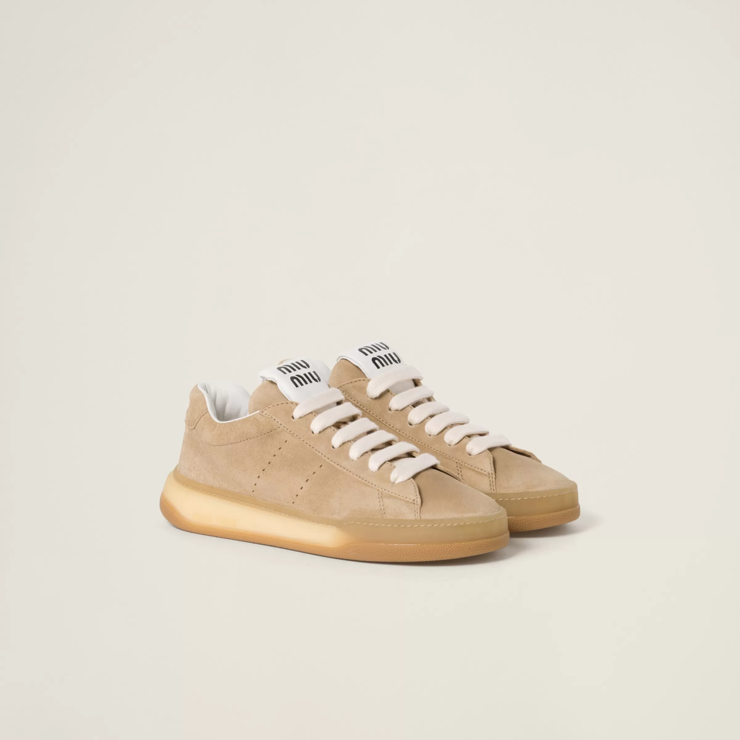 Miu Miu Sneakers in pelle scamosciata decolorata Ecru Cheap