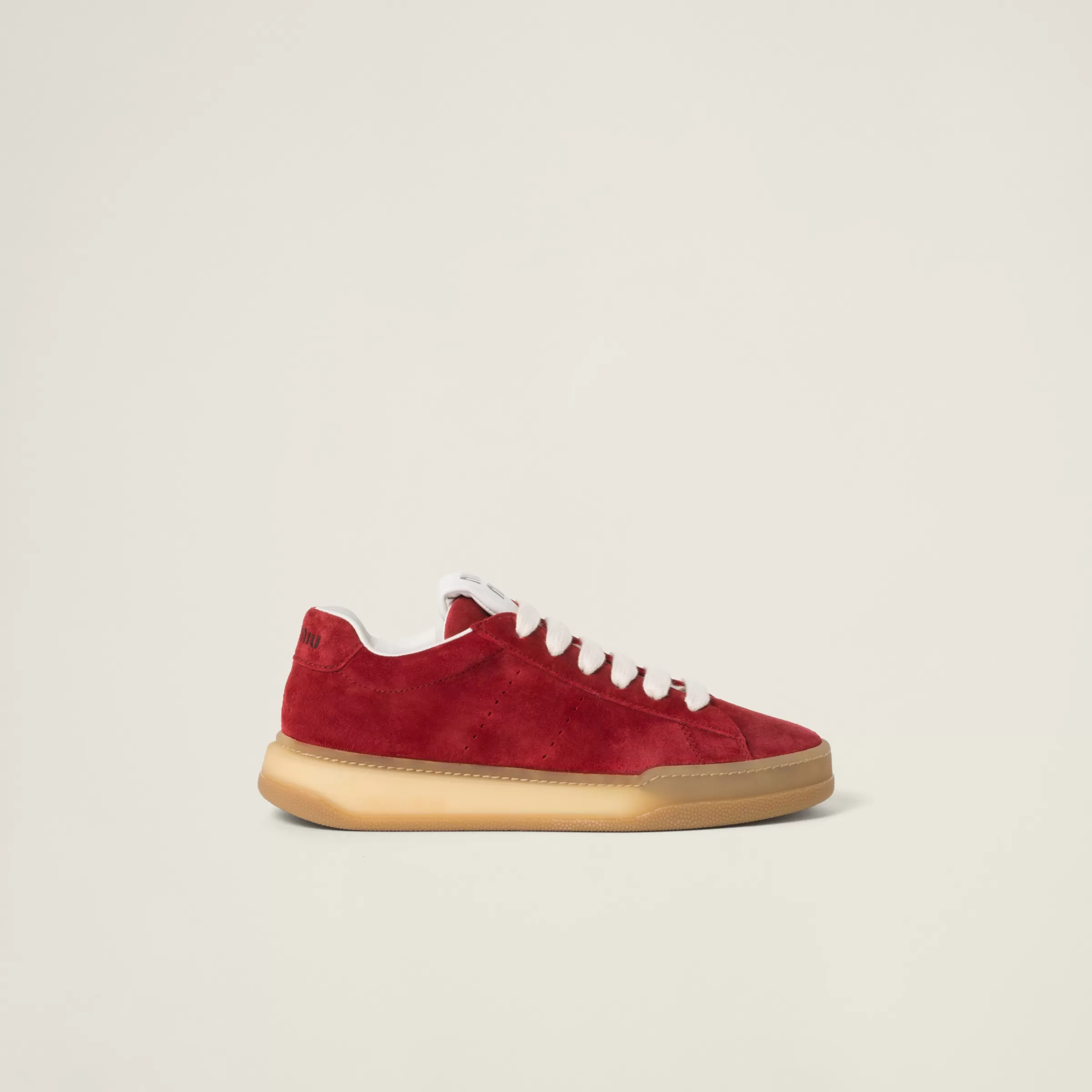 Miu Miu Sneakers in pelle scamosciata decolorata Scarlatto Online