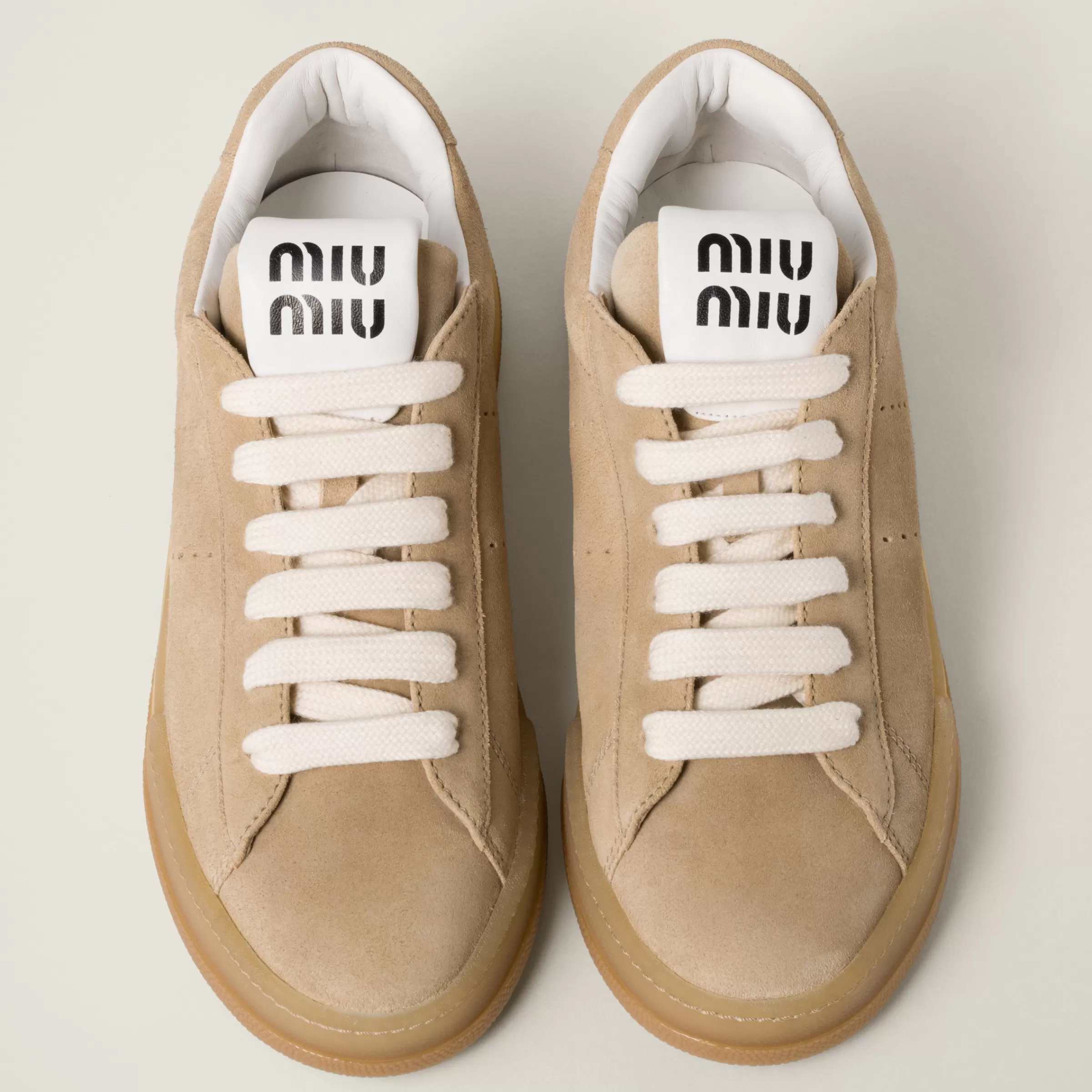 Miu Miu Sneakers in pelle scamosciata decolorata Ecru Cheap