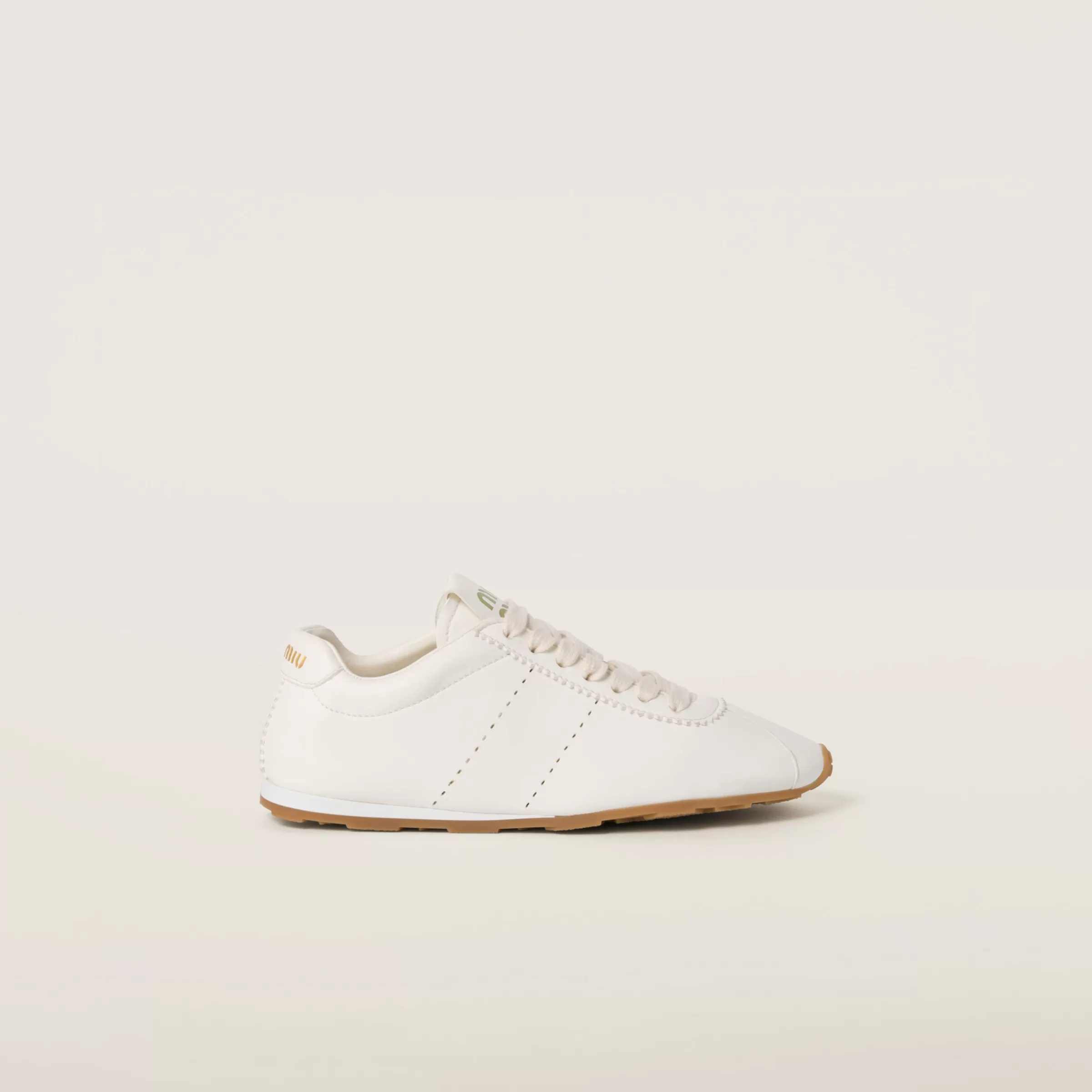 Miu Miu Sneakers Plume in nappa Avorio Outlet