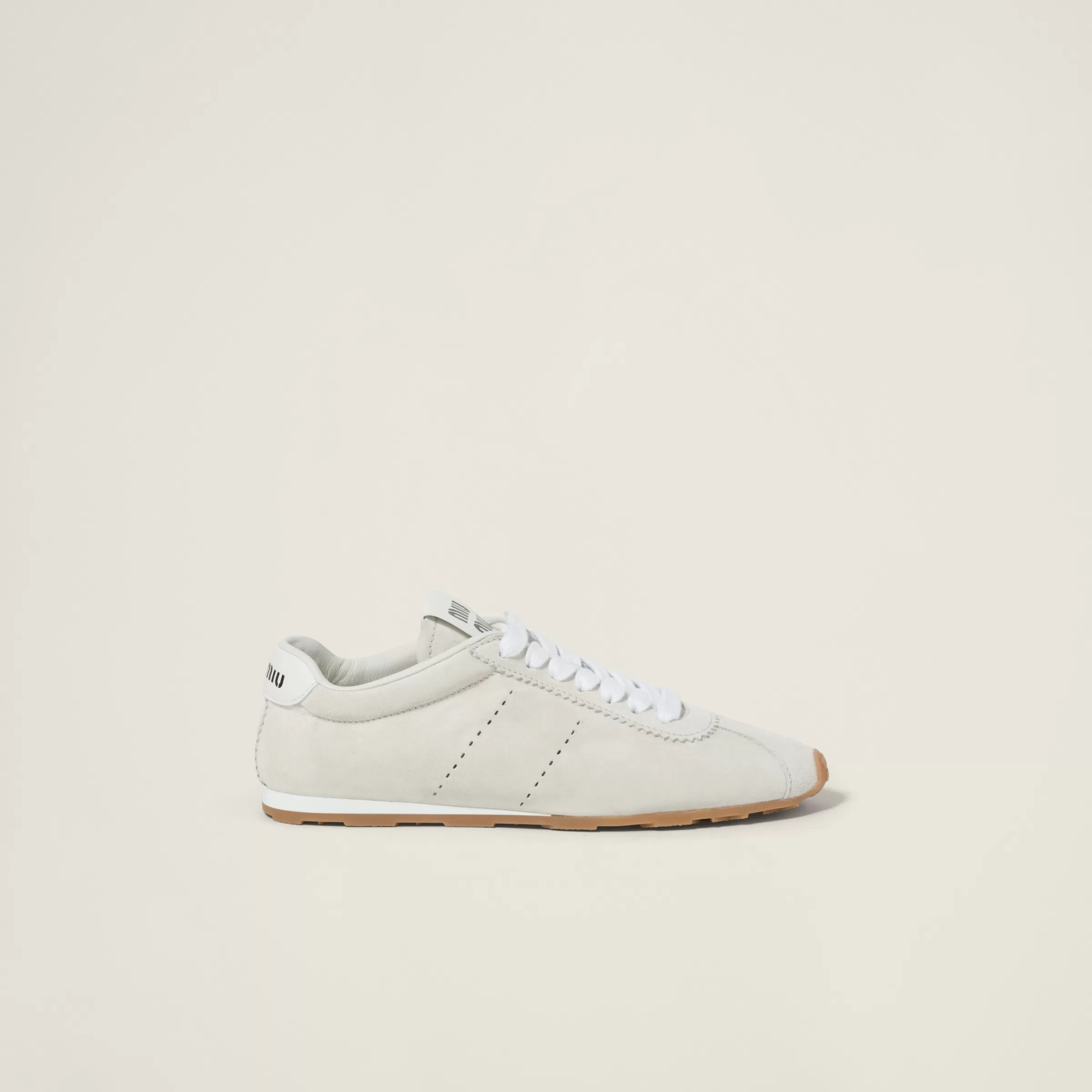 Miu Miu Sneakers Plume in pelle scamosciata Bianco Discount