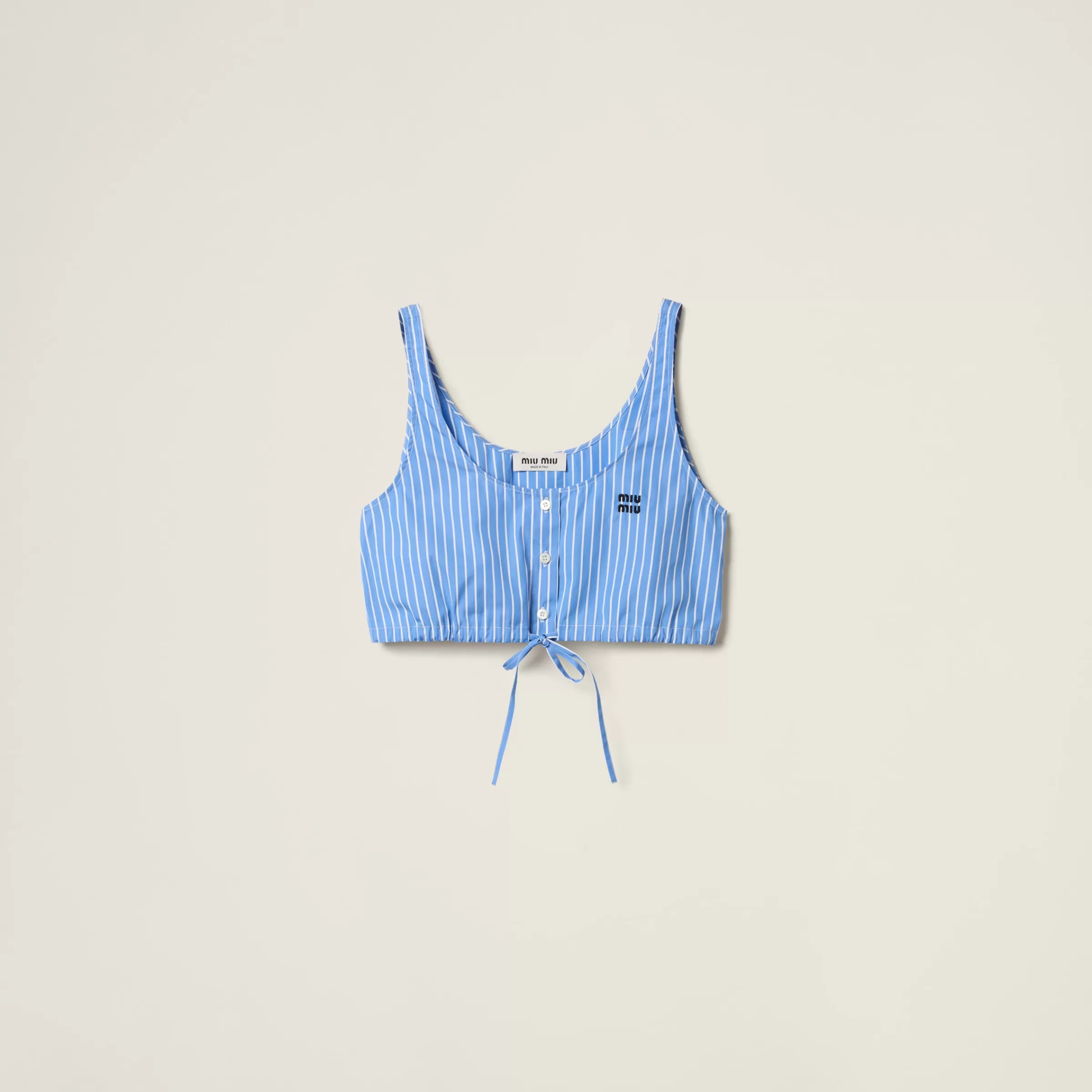 Miu Miu Top in cotone a righe AzzurroZaffiro Fashion