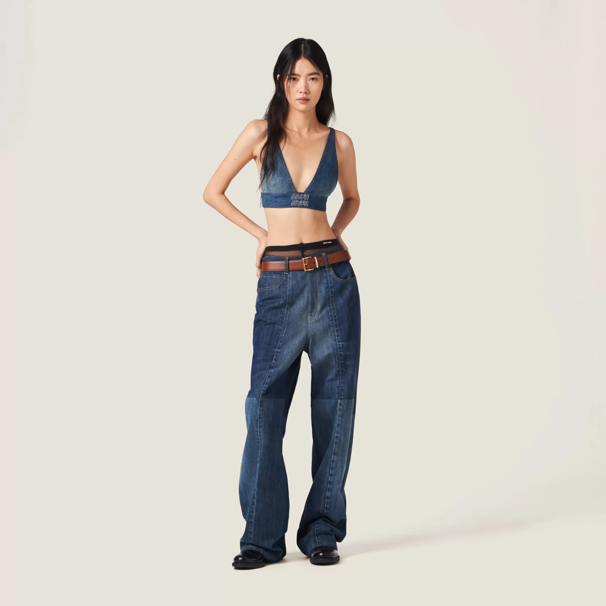 Miu Miu Top in denim Blu Online