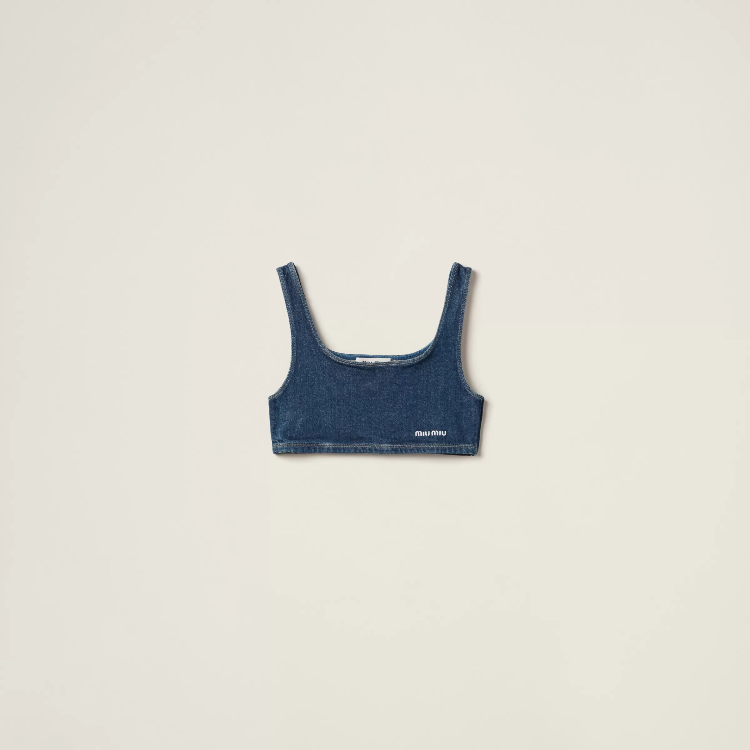 Miu Miu Top in denim stretch Blu Fashion