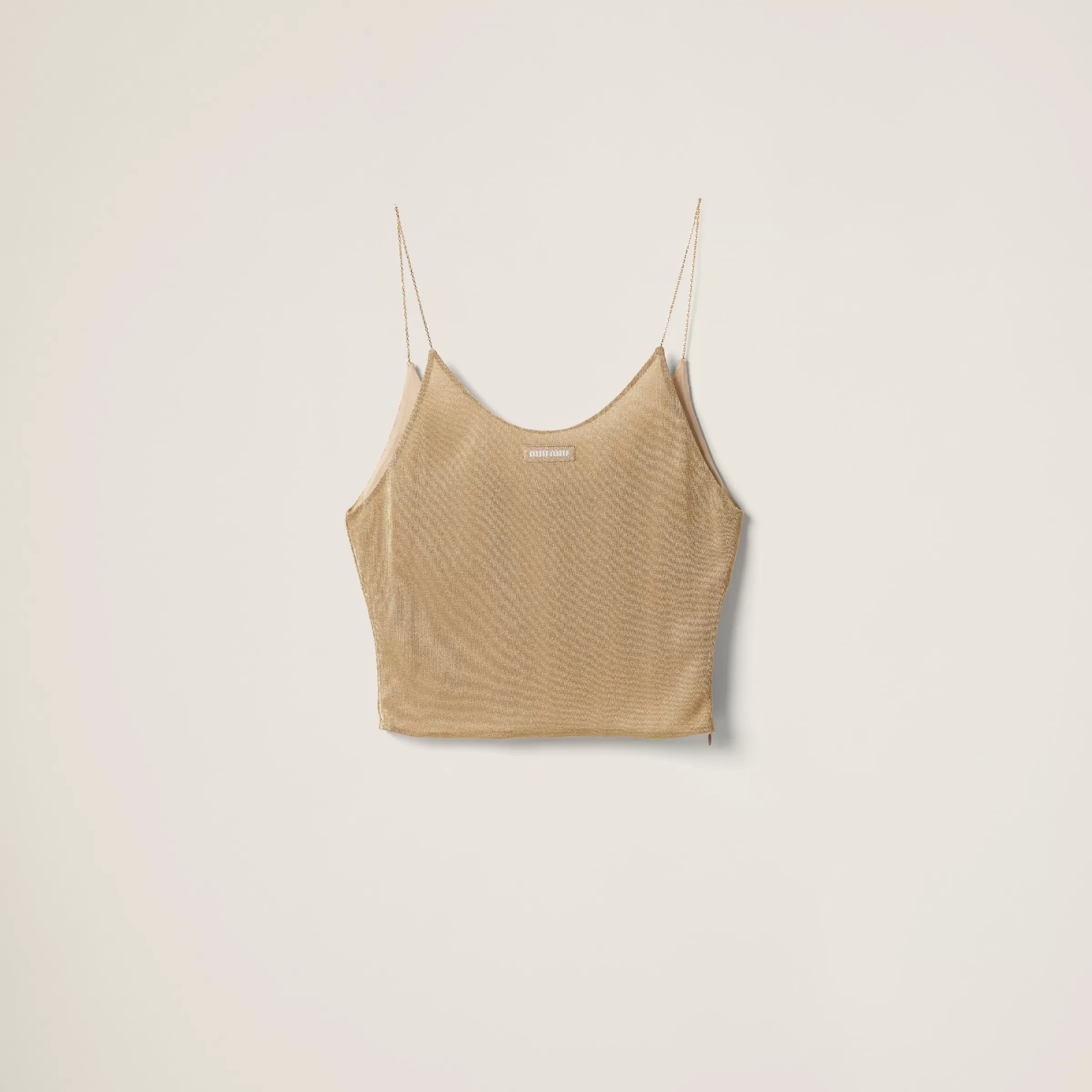 Miu Miu Top in rete Oro New