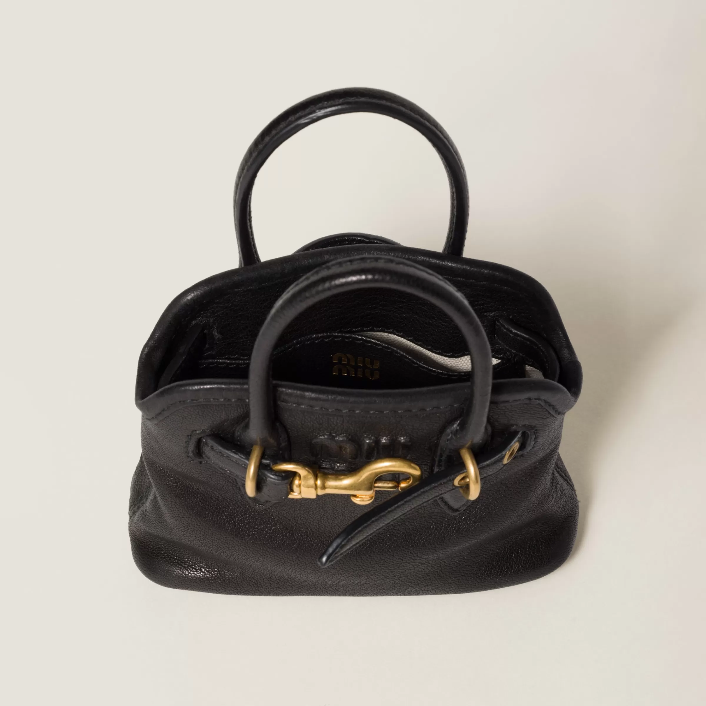 Miu Miu Trick in pelle Nero Discount