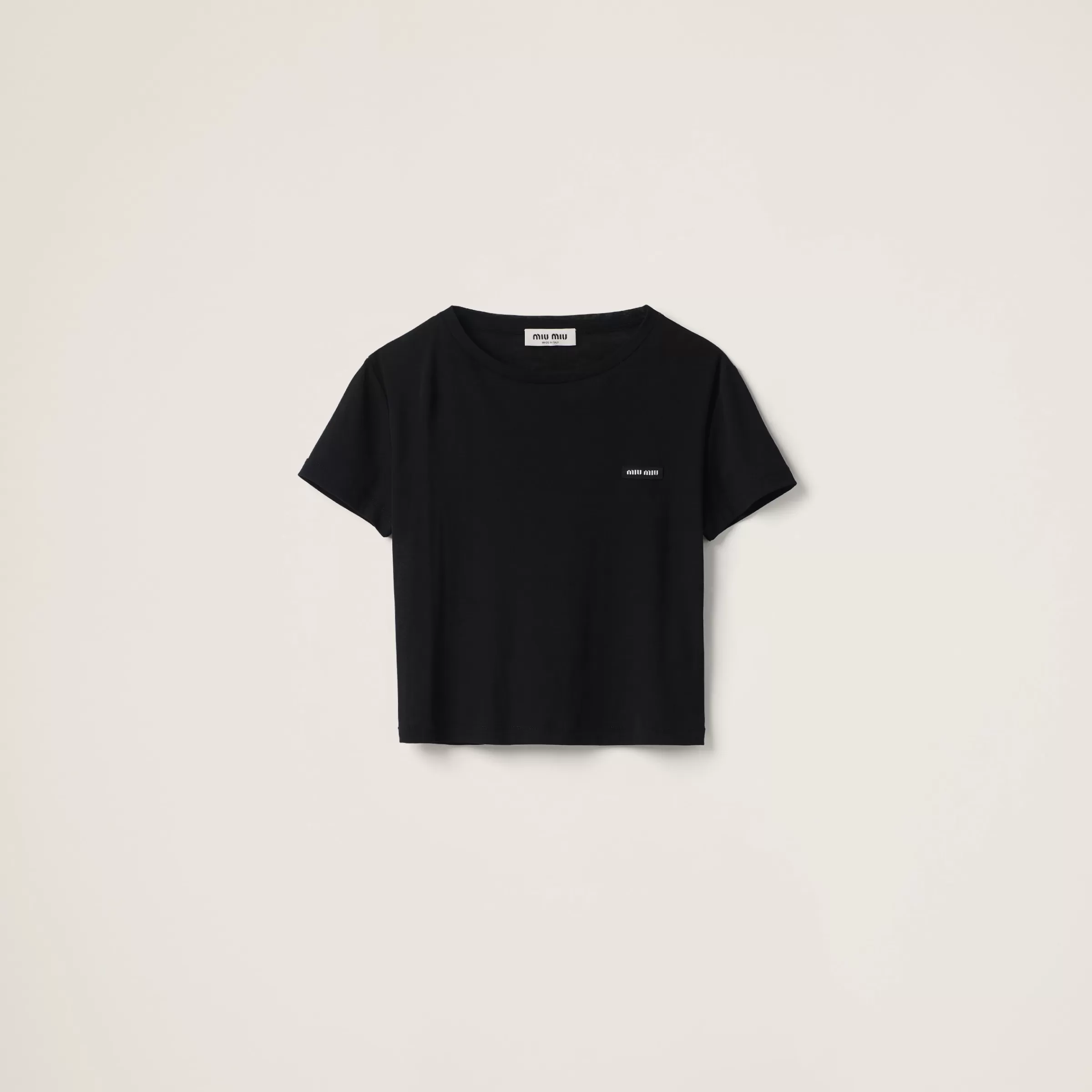 Miu Miu T-shirt in jersey costina Nero Best Sale